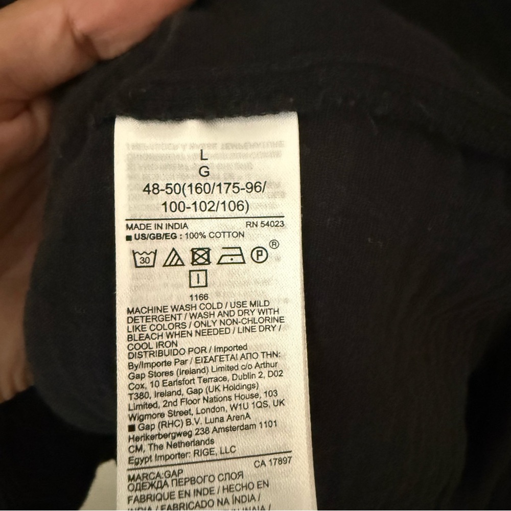 Gap Black Gauze Cotton Minimalist Basic Classic Casual Blouse Top Large - Picture 6 of 6